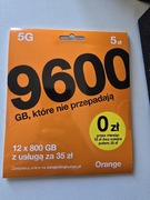 Orange złoty numer prosty 2345 Karta startowa