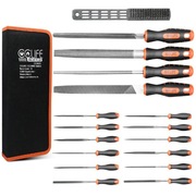 Zestaw pilników ręcznych 17 el. Stal stopowa + szczotka