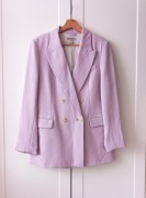 H&M damska marynarka długa dwurzędowa wiosenna fioletowa oversize M