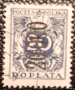 Polska Fi D52 Doplaty / wydanie przedrukowane na znaczku D42 /