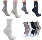 Skarpety Damskie Klasyczne Bawełniane z Haftowanym Wzorem