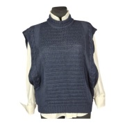 Kamizelka dzianinowa Lisa Campione 42 L/XL granatowa wełna nowa z metką