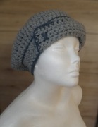 Beret damski, kaszkiet, handmade rękodzieło
