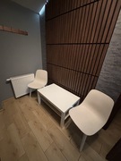 Zestaw stolik i 2 krzesła białe Ikea