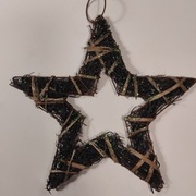 Ozdoba świąteczna, gwiazdka w złotym brokacie 