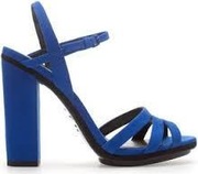 ZARA SANDAŁY NA SŁUPKU KOBALTOWE SKÓRZANE SKÓRA HIT MARKOWE 39