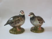 Zestaw dwie kuropatwy Quail Ceramics ręcznie malowane kuropatwa