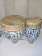 Ceramiczne bongosy. Ręcznie robione. Etniczny wzór