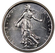 Monety srebrne 5 franków (okres 1959-1969) x 50 szt, AG próba 835