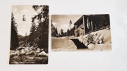 Zestaw 2 pocztówek przedwojennych : Zakopane stacja Kużnice, nad potokiem