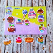 Układanka na rzepy Montessori. Zabawka edukacyjna. Słodycze. 