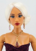 Zestaw biżuterii dla lalek Barbie fioletowe łezki