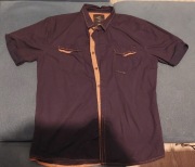 Koszula Męska Granatowa krótki rękaw HOUSE Rozmiar L - stan bardzo dobry!