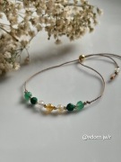 Bransoletka Szczęścia Kamienie naturalne Jedwabny Sznurek 