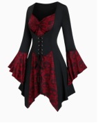 Gotycka bluzka z czaszkami – mroczna elegancja z charakterem