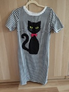 Sukienka Pani KOT z kotem PEPITKA KOCIARA L