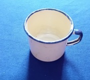 Kubek emaliowany 0,3 L. Silesia Rybnik, wczesny PRL. 