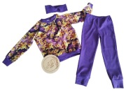 Śliczna komplet bluza Pokemon Pikachu leginsy z prążka opaska przeplatana  