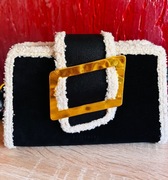 zamszowa torebka ze złota klamra Kasandra Paris