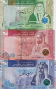Jordania 1 ,5, 10 dinarów UNC p-39, p-40, p-41 UNC 2022