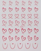 Naklejki na paznokcie Różowe Serce / Walentynki / Miłość / duży arkusz