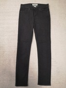 Szare grafitowe regulowane spodnie jeansowe jeansy H&M 152 jak nowe