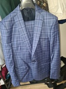 Garnitur Giacomo Conti jasny niebieski w kratkę