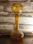 Duży wazon szklany hantel PRL z Huty szkła LAURA