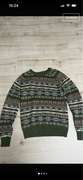 Sweter norweski zielony z wzorem TRN1061 rozmiar M/L stan dobry używany
