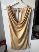 Quiz sukienka na ramiączkach / odkryte plecy w odcieniu złota rozmiar M