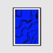 Nowoczesny plakat abstrakcyjny A3 – intensywny niebieski
