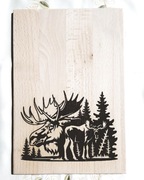 Deska z drewna Bukowego do kuchni z motywem