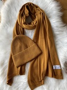 Cashmere komplet czapka i szal 50% kaszmir 50% wełna wool kaszmirowy