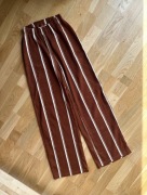 Czekoladowe spodnie culotte w paski Clockhouse r. XS