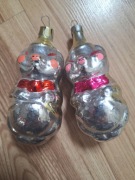 Bombka PRL stara kształtka na choinkę 2 sztuki 