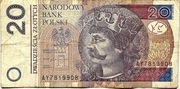 Banknot 20 zł  2016 rok unikat AY 7819908
