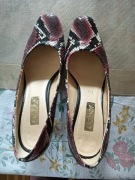 Czółenka damskie Gabor szaro/różowe wężowa skórka 39 rozmiar 5 skóra