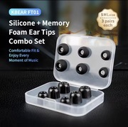 KBEar FT01 Nakładki Silikonowe i z Pianki Memory Zestaw kombo 6 Par SML