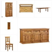 Meble drewniane woskowane zestaw