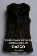 Ekskluzywna i elegancka kamizelka z naturalnego lisa DASCO z kapturem