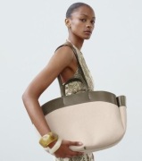 ZARA płócienna torba shopper viral khaki beż łączone materiały 