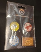 Zestaw czterech przypinek Overwatch Roadhog.