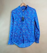 Polo Ralph Lauren Koszula Męska Świąteczna Niebieska z Wzorami Rozmiar S