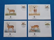 Zestaw 4 szt. koperta koperty WWF Antyle Holenderskie Jeleń