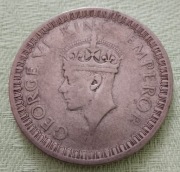  Srebrna moneta obiegowa Indie 1 rupia 1942 król Jerzy VI Wielka Brytania 