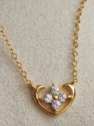 Nowy pozłacany Naszyjnik Srebro 925 Prezent dla niej serduszko