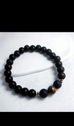 Elegancka Bransoletka Boho-Chic z Czarnego Matowego Kamienia 