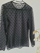 Czarna transparentna bluzeczka Pieces rozmiar M 