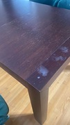 Stół drewno/fornir wenge 140-230x95cm. Do renowacji.