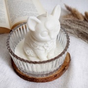 Zapachowa świeca sojowa filarowa kot w cukiernicy | 180g | rękodzieło 